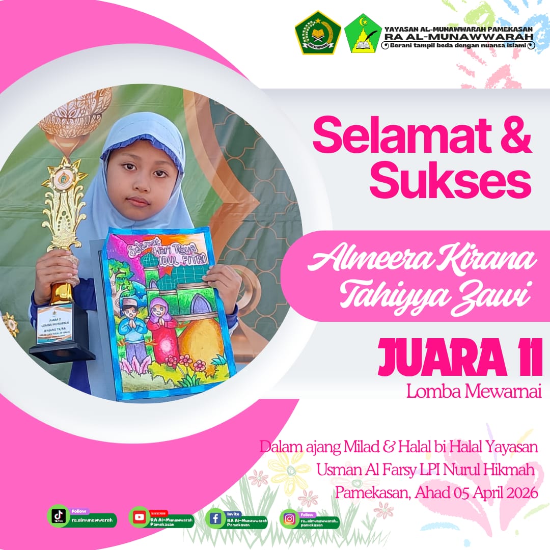 Siswa RA Al-Munawwarah Raih Juara II Lomba Mewarnai dalam Ajang Milad & Halal bi Halal LPI Nurul Hikmah Pamekasan